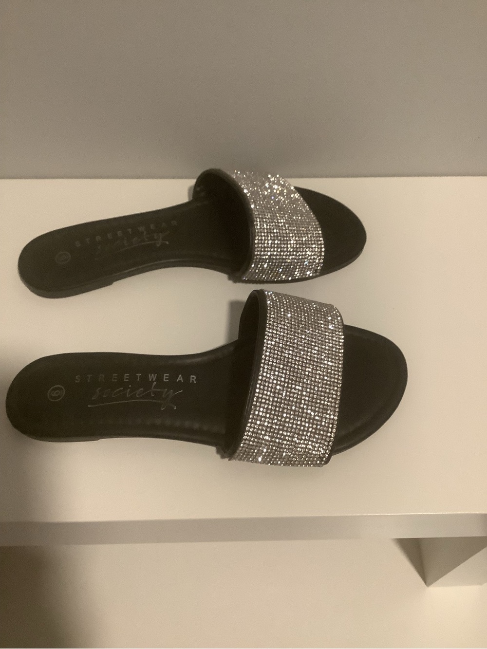 Bundle item ~ Rhinestone Slide Sandals - Picture 2 of 4